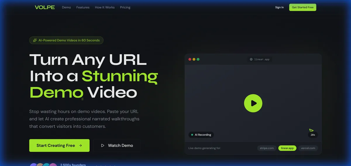 Volpee SaaS — project screenshot showing the live interface